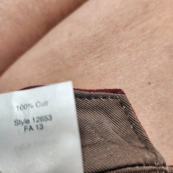 J. Crew Maroon Suede Envelope Clutch Bag Chain Strap - Picture 2 of 10